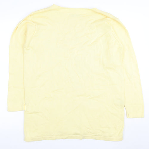 Marks and Spencer Women Yellow Cotton Long Sleeve Tunic Jumper Size 10