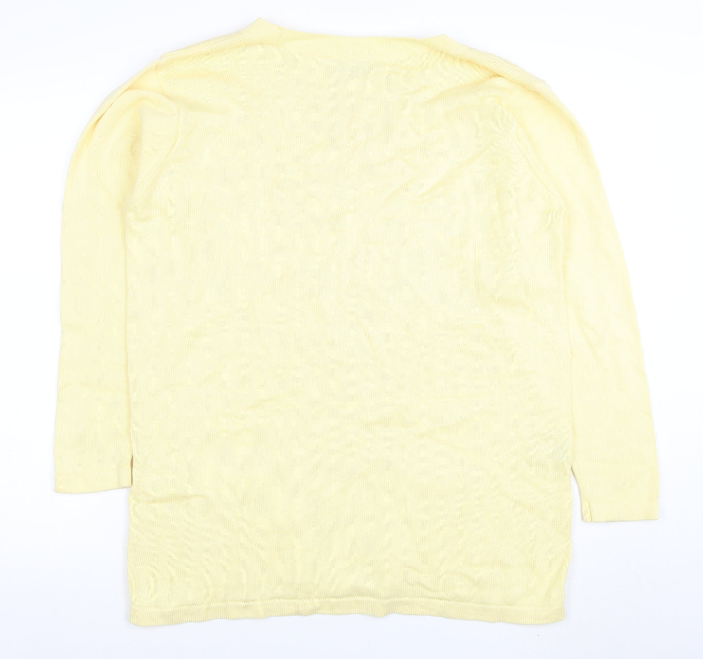Marks and Spencer Women Yellow Cotton Long Sleeve Tunic Jumper Size 10