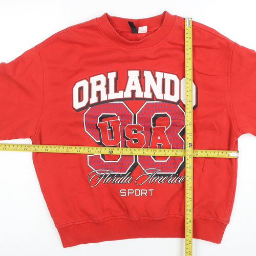 H&M Divided Women's Red Orlando USA 98 Pullover Sweatshirt Size 12