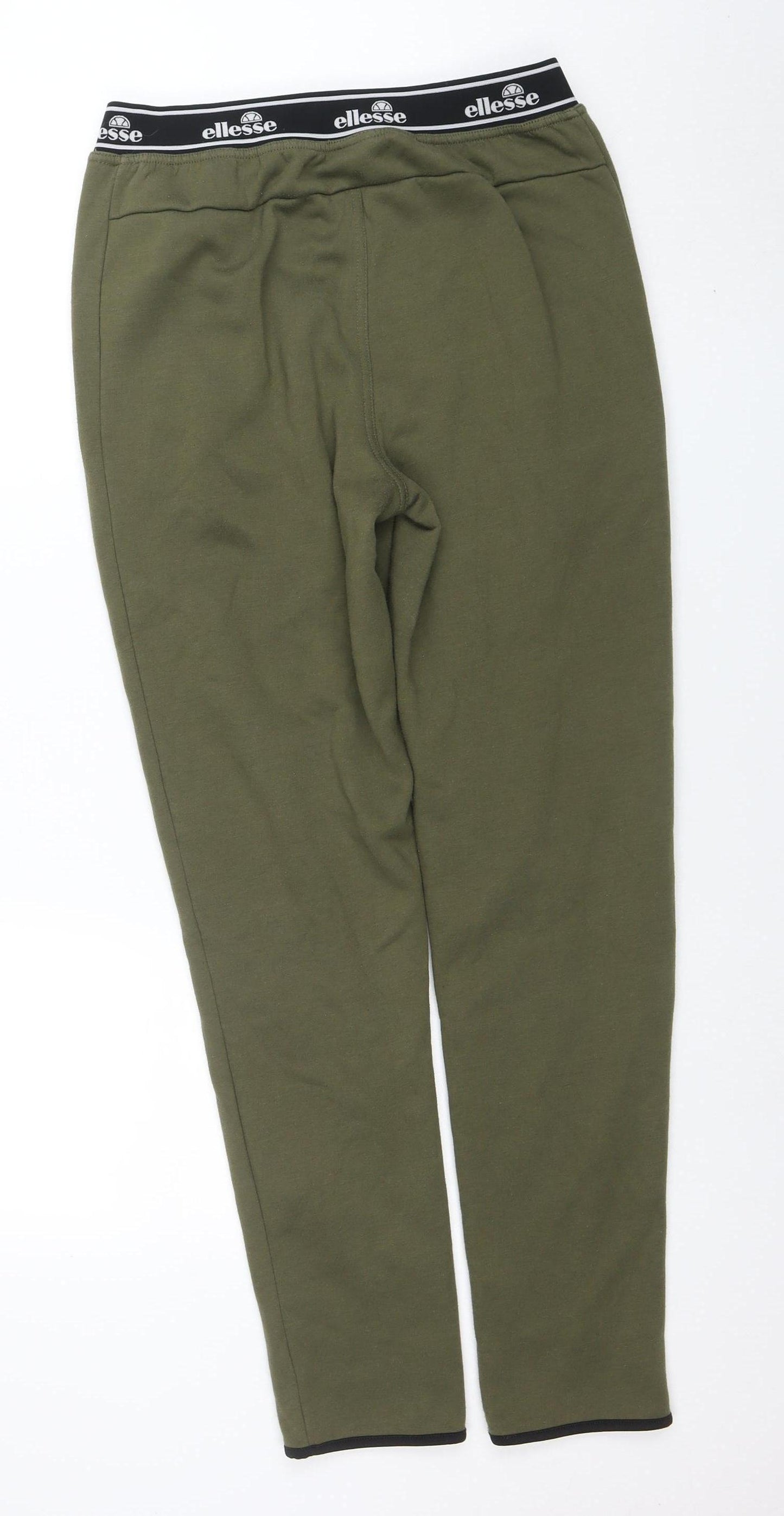 Ellesse Mens Green Jogger Trousers Size S Slim Fit Elastic Waist Zip Pockets