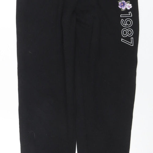 Aéropostale Womens Black Jogger Sweatpants M Drawstring Waist Cotton Blend