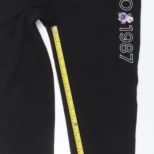 Aéropostale Womens Black Jogger Sweatpants M Drawstring Waist Cotton Blend