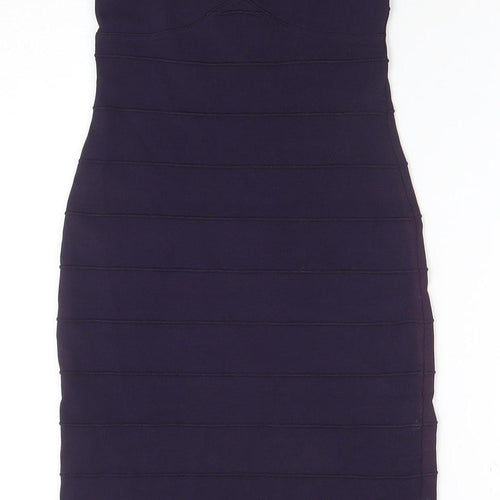 Lipsy London Women's Purple Size 8 Strapless Bodycon Dress