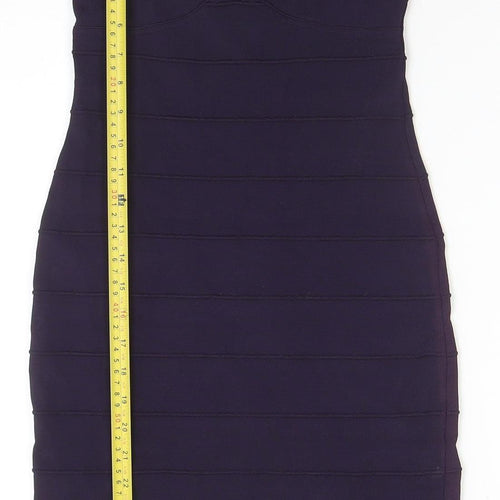 Lipsy London Women's Purple Size 8 Strapless Bodycon Dress