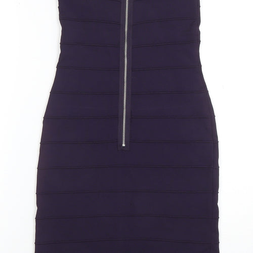 Lipsy London Women's Purple Size 8 Strapless Bodycon Dress