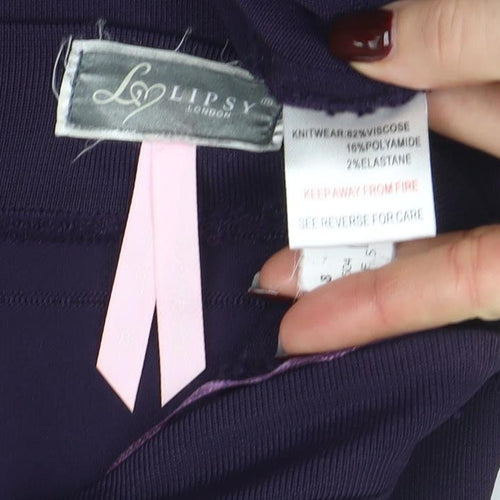 Lipsy London Women's Purple Size 8 Strapless Bodycon Dress