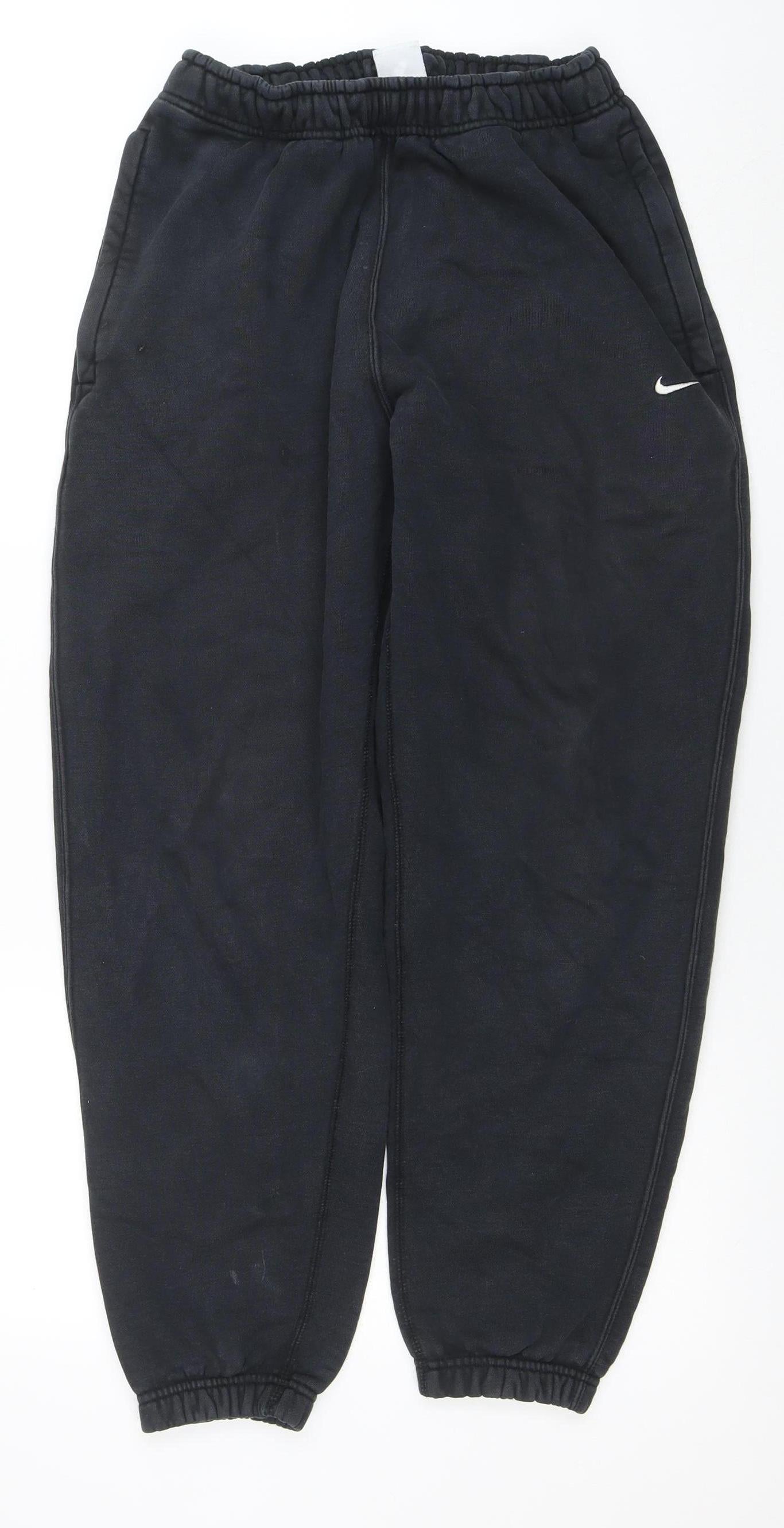 Nike Men's Black Small Fleece Jogger Sweatpants with Elastic Waist
