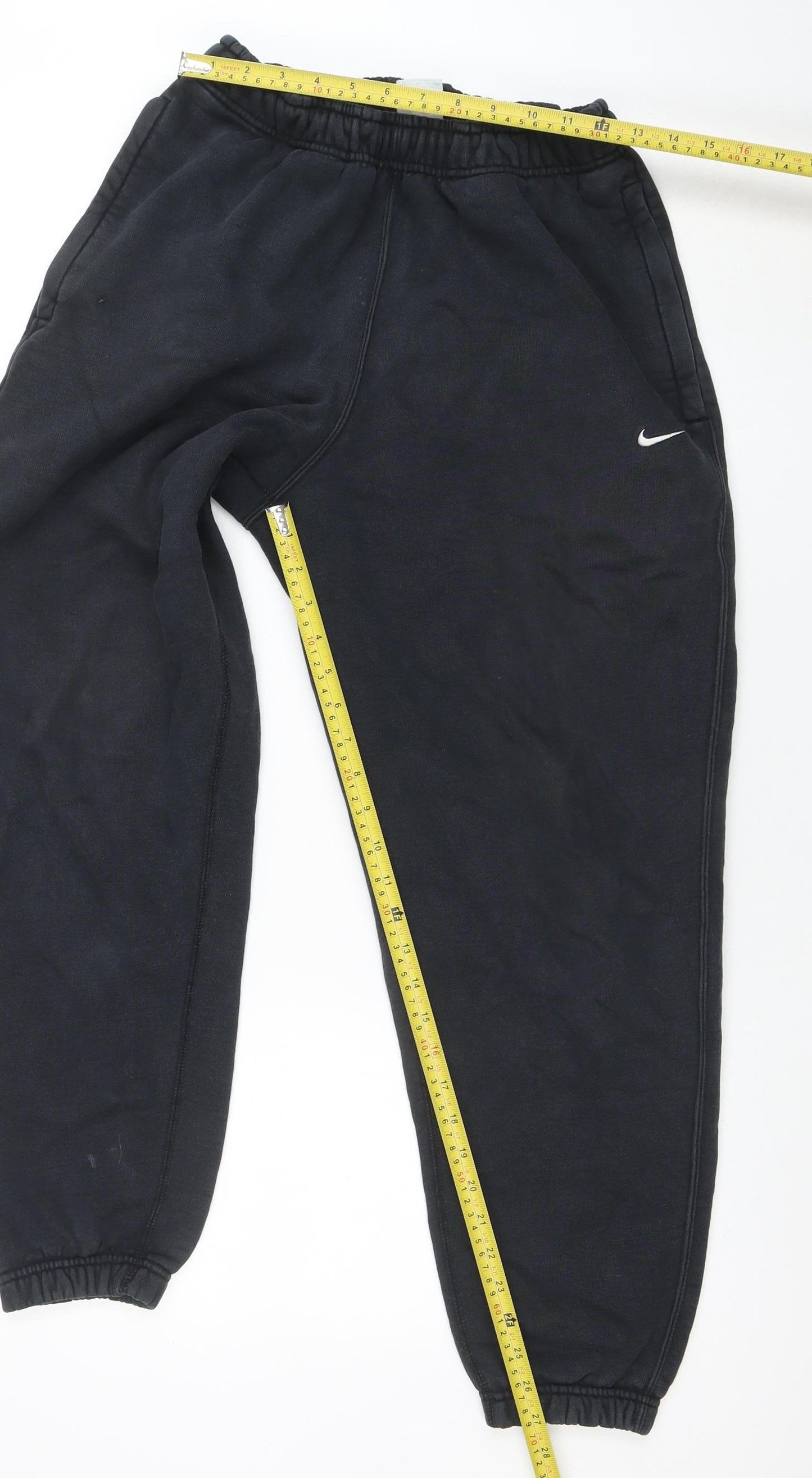 Nike Men's Black Small Fleece Jogger Sweatpants with Elastic Waist