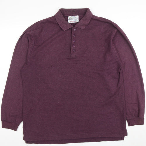 Giorgio Fellini Men's Purple Long Sleeve XL Polo Shirt