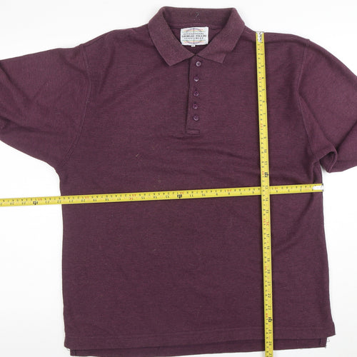 Giorgio Fellini Men's Purple Long Sleeve XL Polo Shirt
