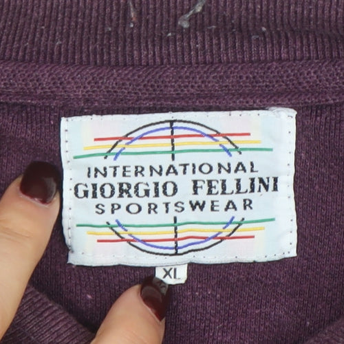 Giorgio Fellini Men's Purple Long Sleeve XL Polo Shirt