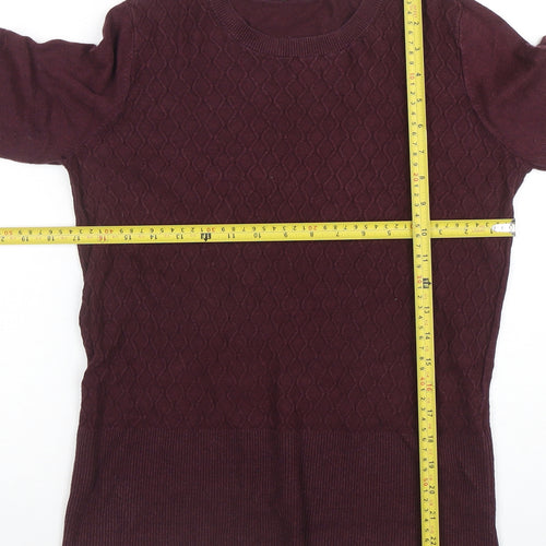 Marks and Spencer Womens Purple Knit Long Sleeve Crew Neck Jumper M