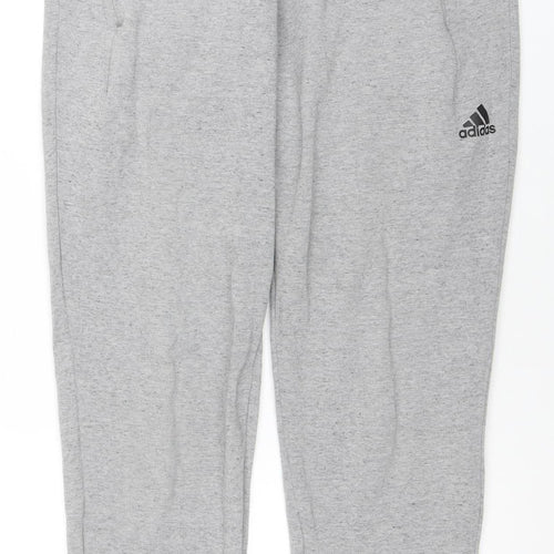 Adidas Mens Grey Sweatpants S Regular Fit Fleece Activewear Trousers