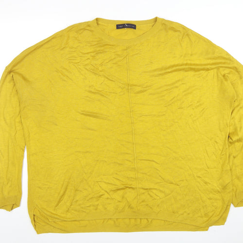 Marks and Spencer Women Yellow XL Relaxed Fit Knit Jumper
