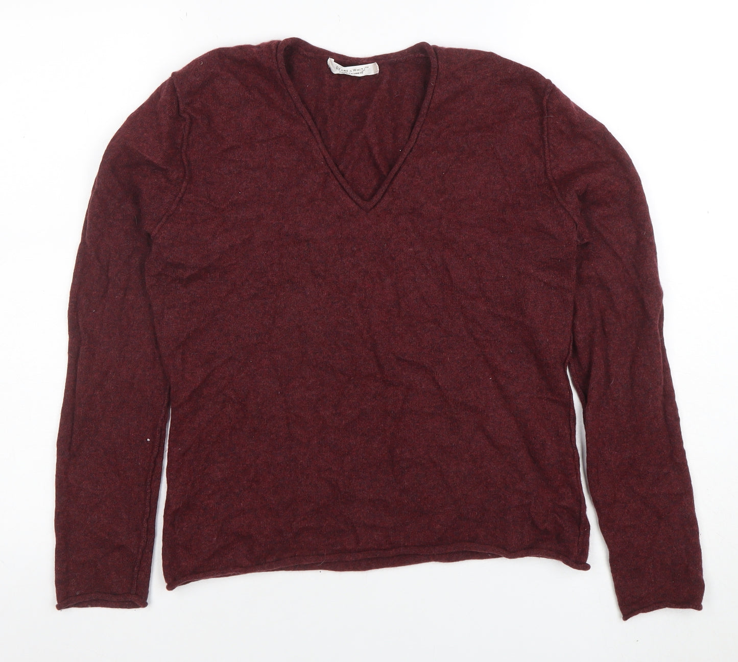 Deane & White Women's Red 100% Cashmere V-Neck Jumper Size M