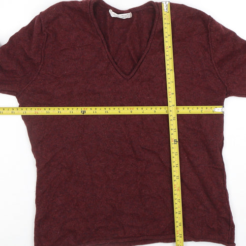 Deane & White Women's Red 100% Cashmere V-Neck Jumper Size M