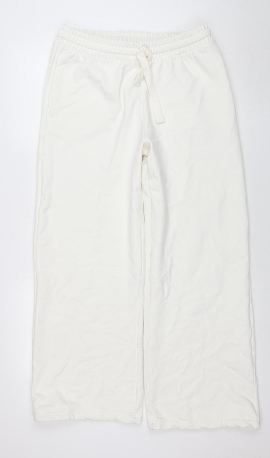 PrettyLittleThing Womens White Regular Fit Jersey Sweatpants M