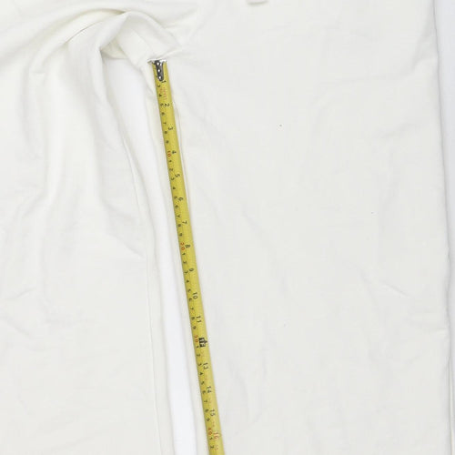 PrettyLittleThing Womens White Regular Fit Jersey Sweatpants M