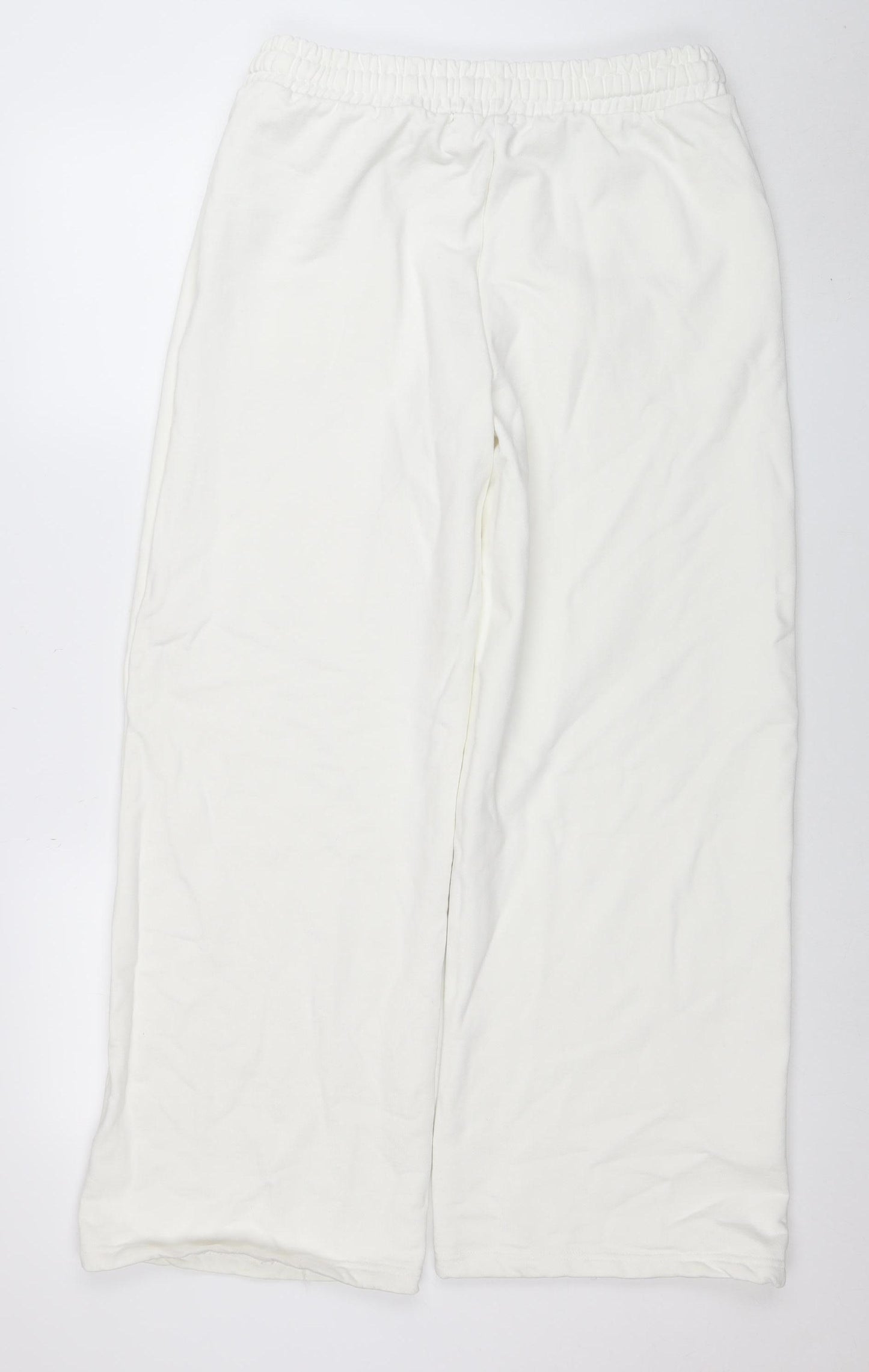 PrettyLittleThing Womens White Regular Fit Jersey Sweatpants M