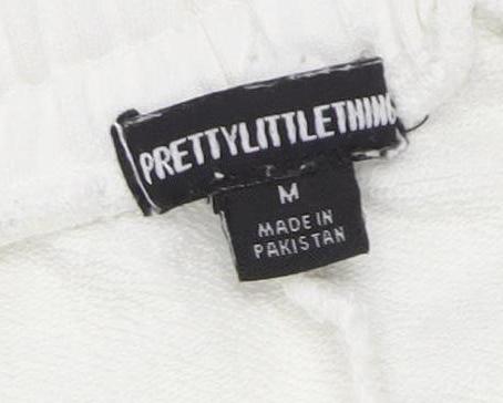 PrettyLittleThing Womens White Regular Fit Jersey Sweatpants M