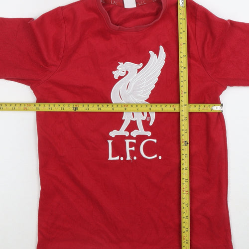Liverpool FC Boys Red Fleece Pullover Sweatshirt Age 10-11 Years LFC Logo