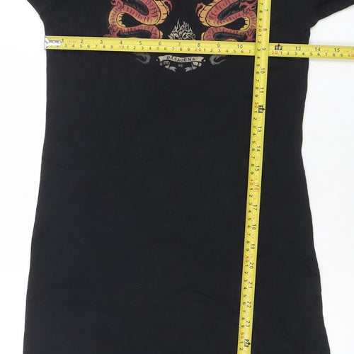 Urban Outfitters Women's Black Dragon Print Long Sleeve T-Shirt Dress M