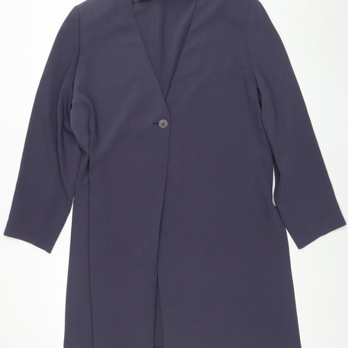 Windsmoor Women's Blue Long Single-Breasted Overcoat Size 18