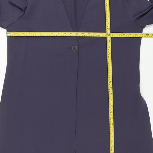 Windsmoor Women's Blue Long Single-Breasted Overcoat Size 18