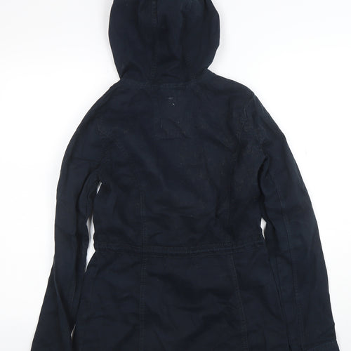Hollister Women's Blue Hooded Parka Jacket XS Cotton Casual