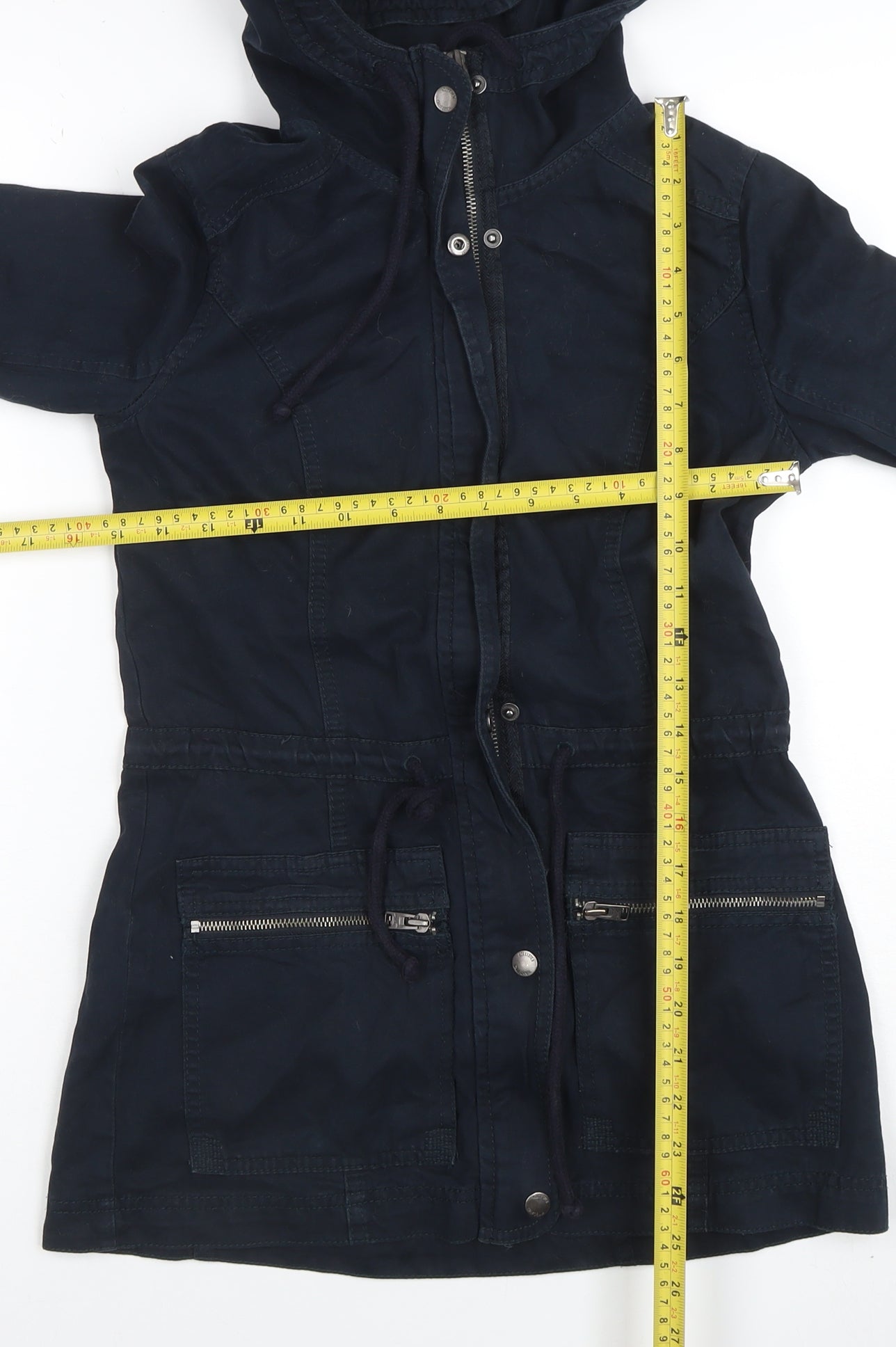 Hollister Women's Blue Hooded Parka Jacket XS Cotton Casual