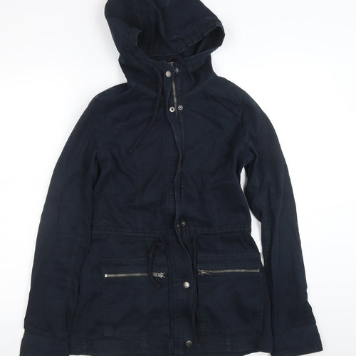 Hollister Women's Blue Hooded Parka Jacket XS Cotton Casual