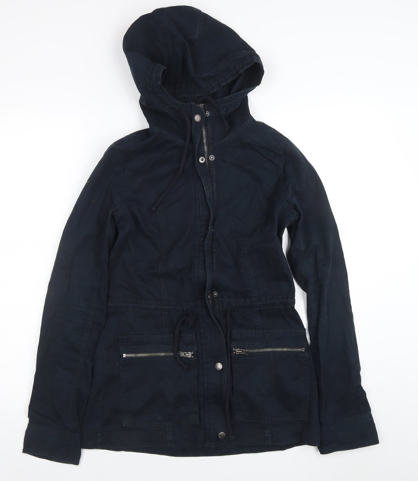 Hollister Women's Blue Hooded Parka Jacket XS Cotton Casual