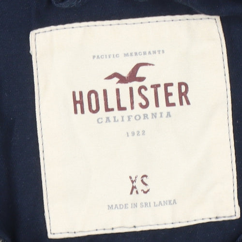 Hollister Women's Blue Hooded Parka Jacket XS Cotton Casual