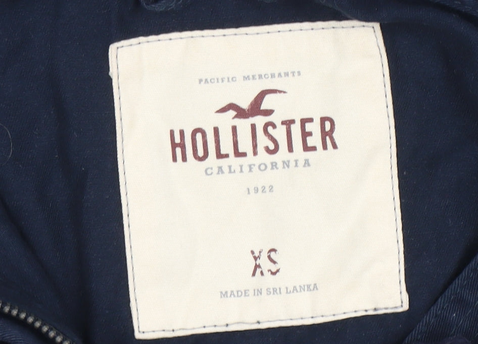 Hollister Women's Blue Hooded Parka Jacket XS Cotton Casual