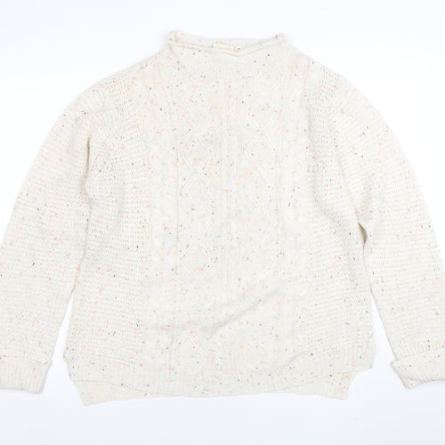 Lee Cooper Women Ivory Size 16 Acrylic Cable-Knit Pullover Jumper