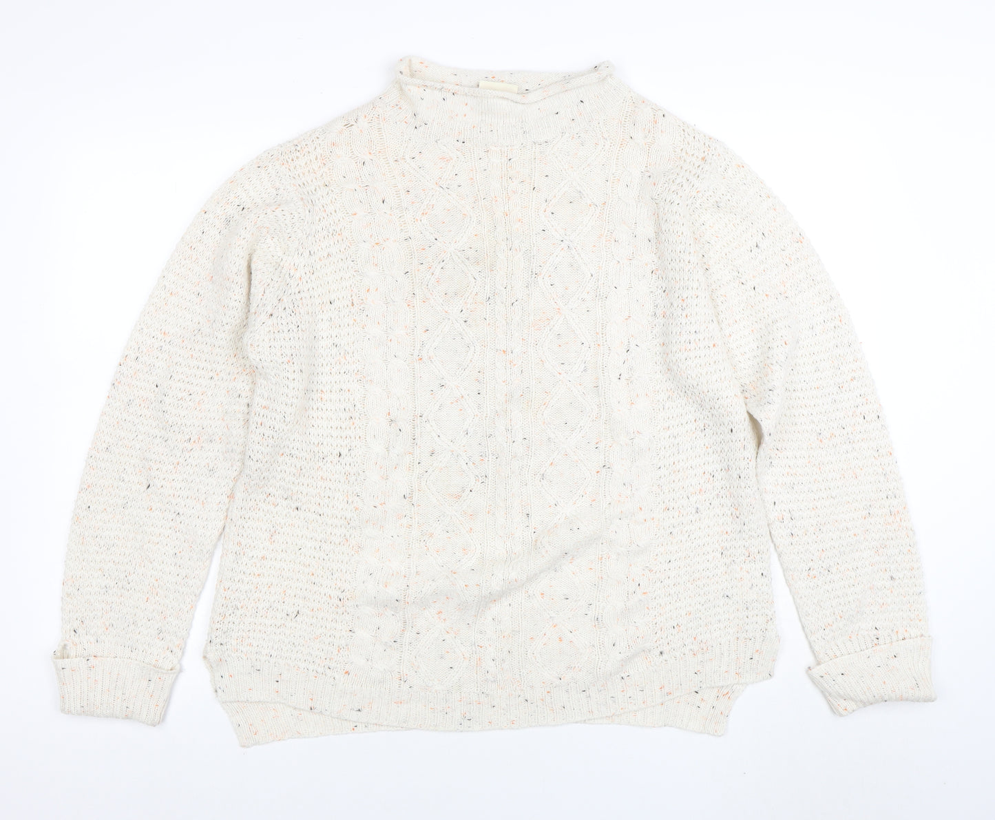 Lee Cooper Women Ivory Size 16 Acrylic Cable-Knit Pullover Jumper