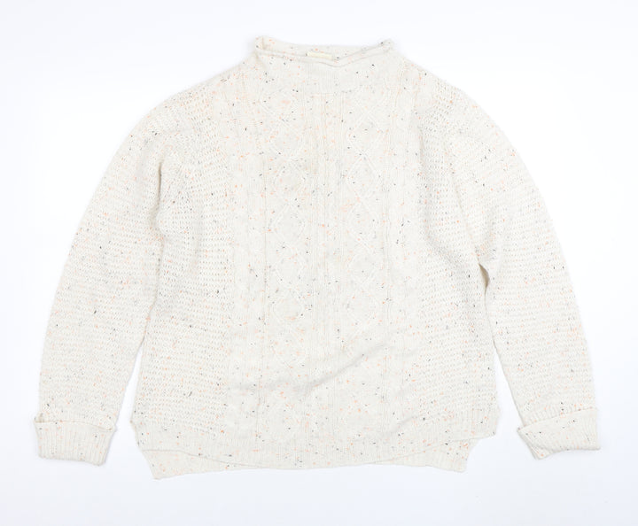Lee Cooper Women Ivory Size 16 Acrylic Cable-Knit Pullover Jumper