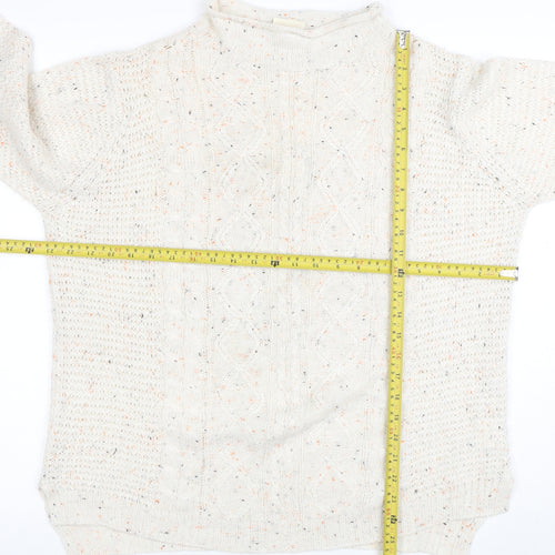 Lee Cooper Women Ivory Size 16 Acrylic Cable-Knit Pullover Jumper