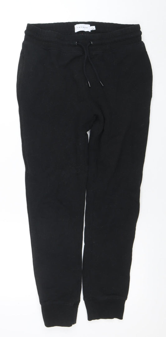 Topman Men's Black Jogger Sweatpants S Regular Fit Cotton Blend