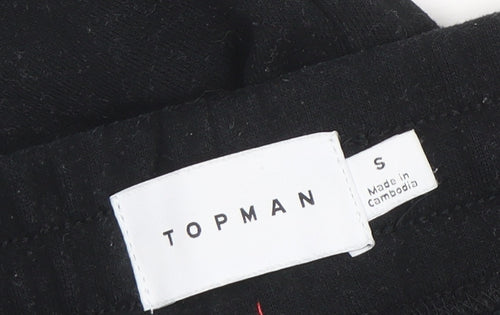 Topman Men's Black Jogger Sweatpants S Regular Fit Cotton Blend