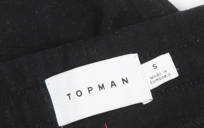 Topman Men's Black Jogger Sweatpants S Regular Fit Cotton Blend
