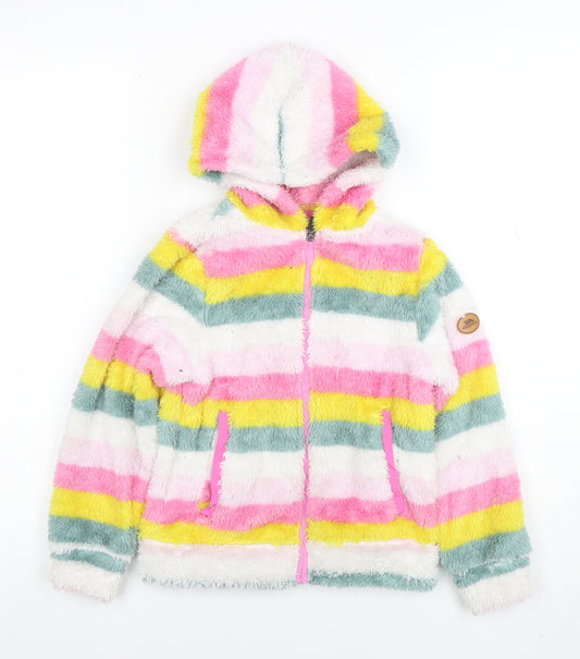 Trespass Girls Multicoloured Fleece Hooded Zip Jacket 5-6 Years