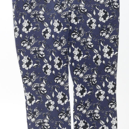 Carolina Belle Women Blue Floral Straight Trousers Size 10