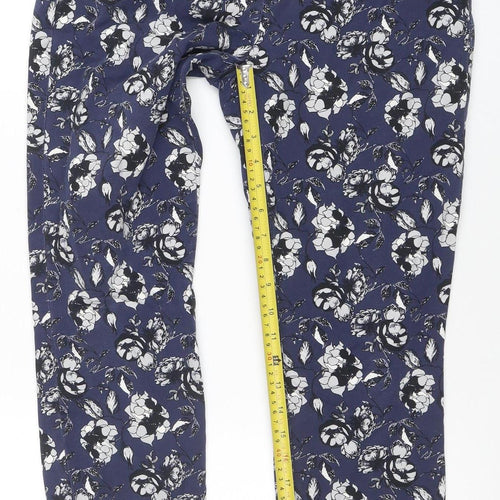 Carolina Belle Women Blue Floral Straight Trousers Size 10