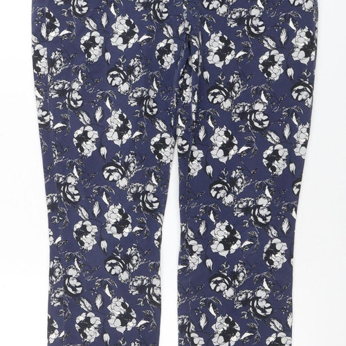 Carolina Belle Women Blue Floral Straight Trousers Size 10