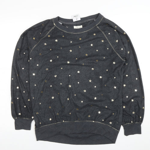 Next Women's Grey Star Print Long Sleeve Pyjama Top Size S