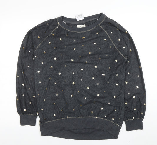 Next Women's Grey Star Print Long Sleeve Pyjama Top Size S