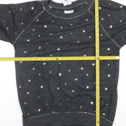 Next Women's Grey Star Print Long Sleeve Pyjama Top Size S