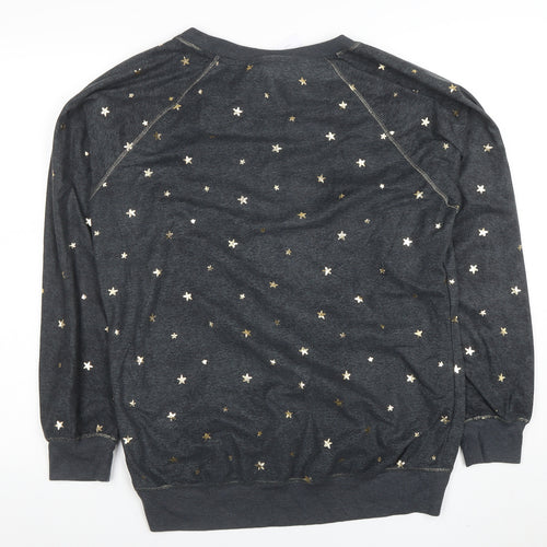 Next Women's Grey Star Print Long Sleeve Pyjama Top Size S