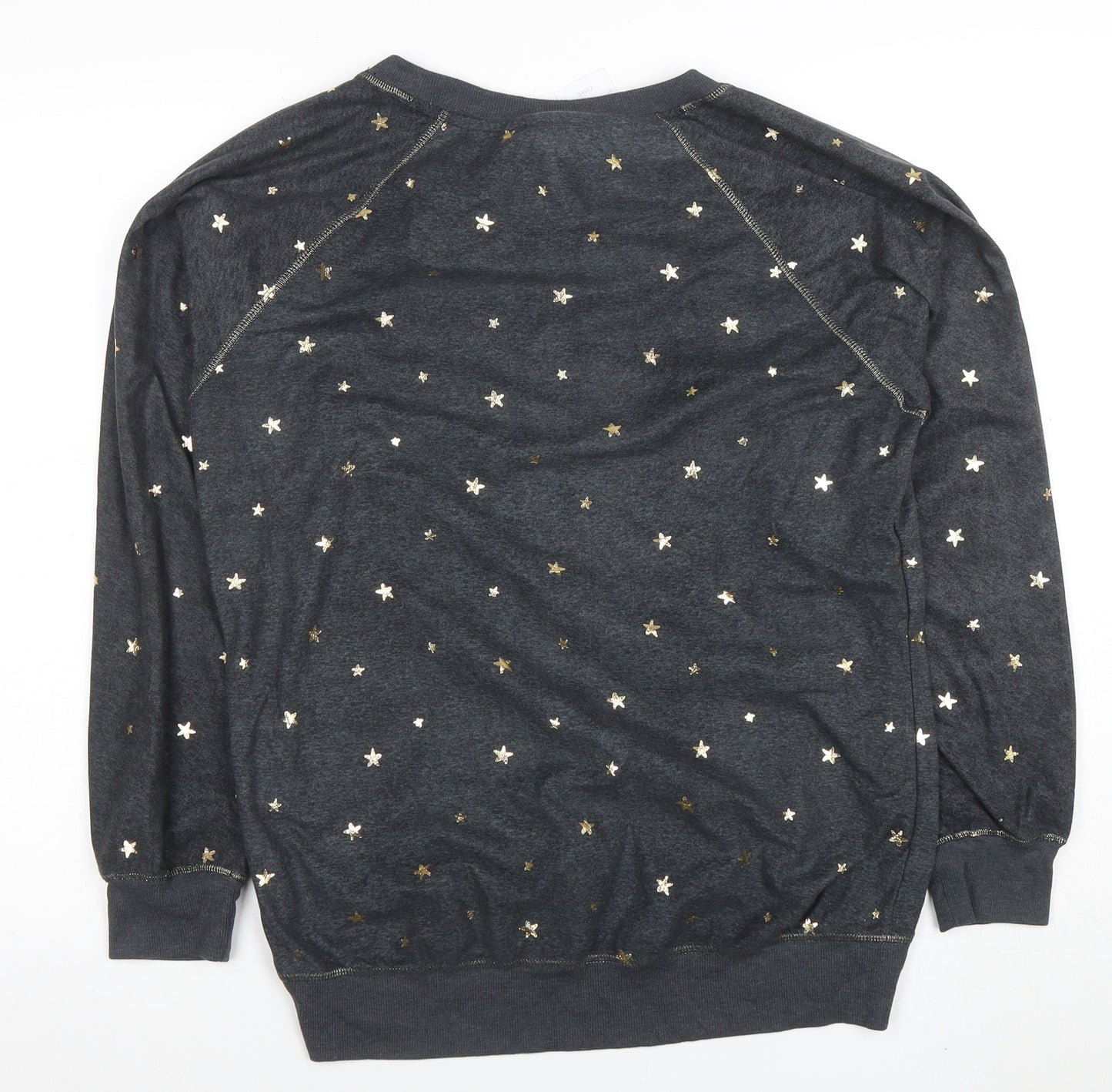 Next Women's Grey Star Print Long Sleeve Pyjama Top Size S